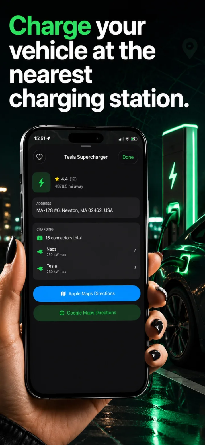 EV Charging Stations app — Connector Types and Charging Speed, Before You Drive