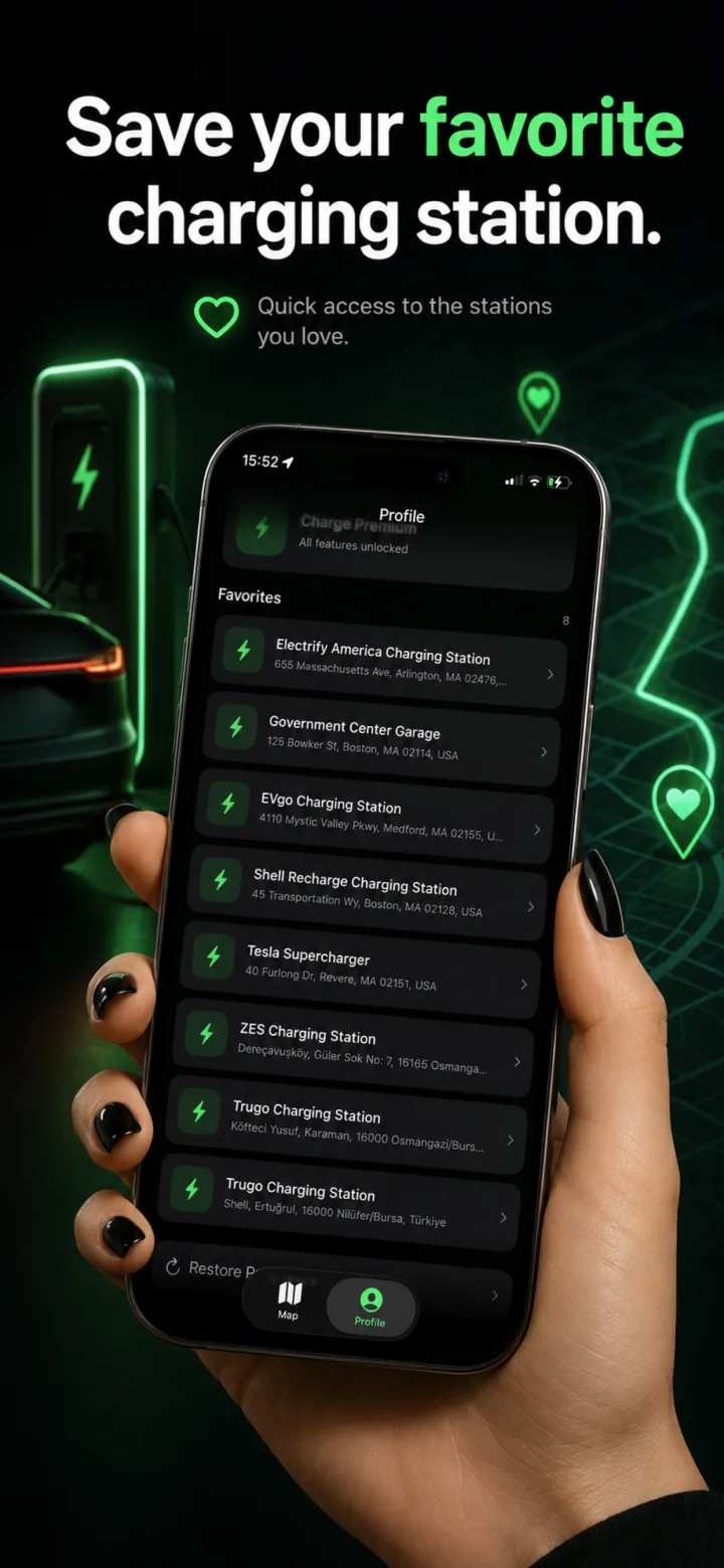 EV Charging Stations app — Save Every Station You Trust